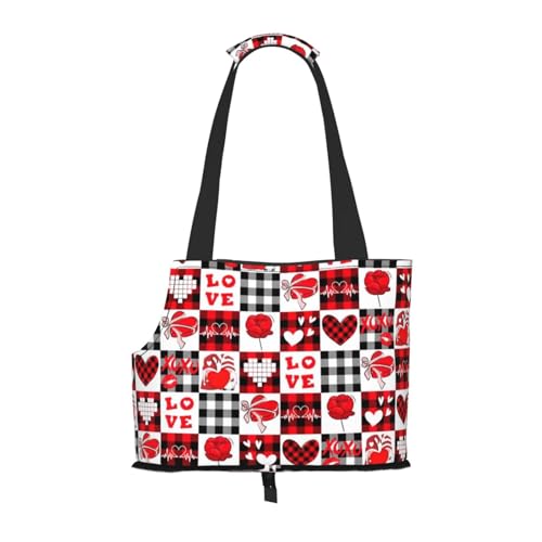 Xsovgoi Pet Carrier Purse, Valentines Day Dog Tote Bag Carrier, Pet Cat Tote Bag