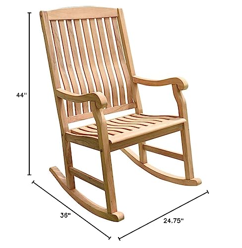 Cambridge Casual Vermont Teak Wooden Porch Rocking Chair – Durable