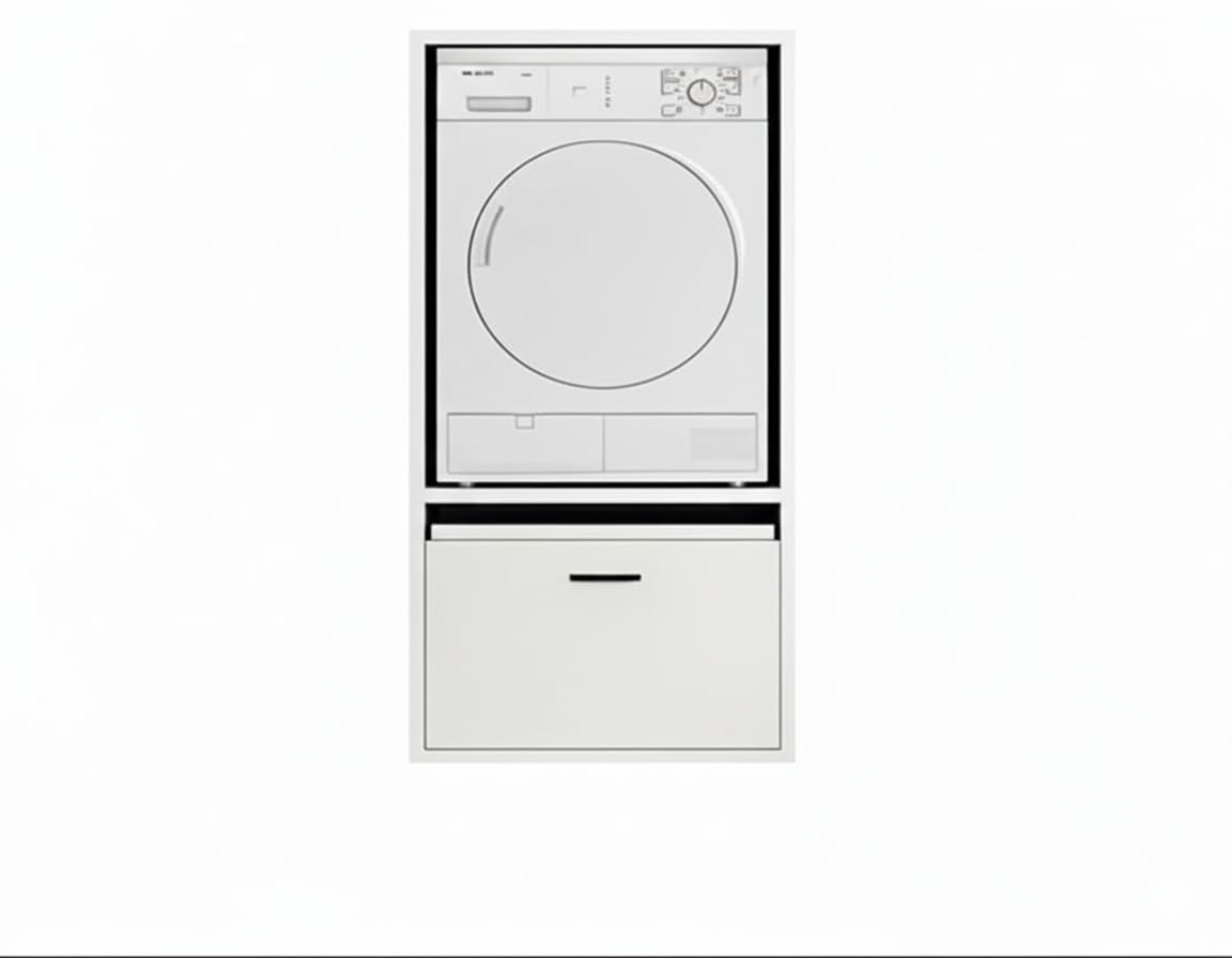 Bricozone Mobile Lavatrice Con Cassetto Integrato In Laminato Bianco 25 Mm Con Mensola Scorrevole Design Moderno Per Lavanderia O Bagno Salvaspazio Robusto E Facile Da Montare