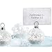 Snow Flurry Flocked Glass Ornament Place Card Holders (set of 6)