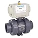 Hayward PMDTBH105STVA8 Series PMD True Union Ball Valve, Automated, Double Acting, Socket/Threaded End, PVC with FPM Seals, 1/2" Size