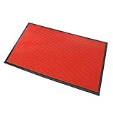 Confis 玄関マット ドアマット 60x90cm 屋外 室内 洗える 吸水 大判 耐久性 泥落とし 砂落とし 滑り止め付き レッド