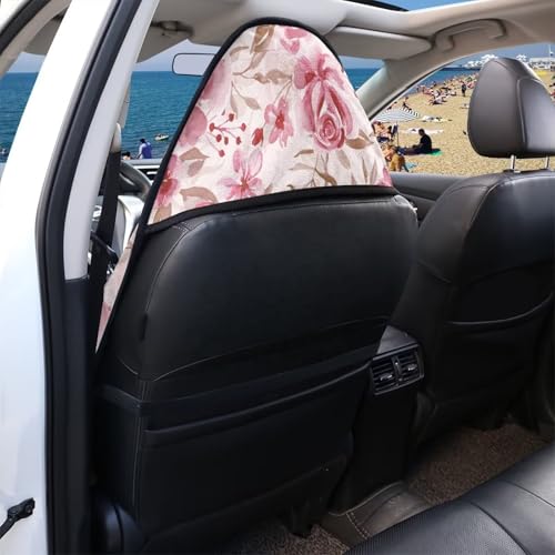 Image of Pink Butterfly Car Front Seat Covers Seat Covers for Cars Waterproof Soft Auto Seat Covers Anti-Slip Fashion Auto Interior Easy to Install Universal Fit for Vehicles,Cars,Suvs,Vans,Sedans