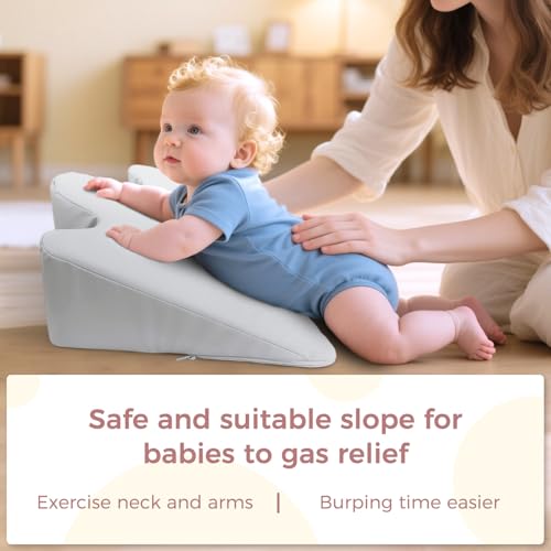 Image of EKEPE Nursing Reflux Prop for Baby Gas, Colic Relief & Burp, Tummy Time Mat for Feeding, Neck, Shoulder and Body Support, Activity Support for Newborns and Infant 0-12 Months - Grey