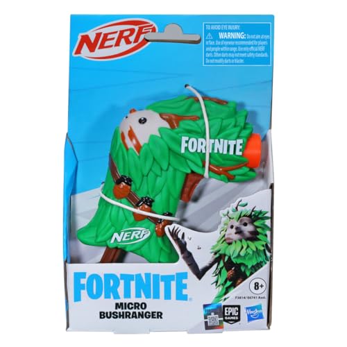 Image of Nerf Fortnite Micro Bushranger Mini Dart-Firing Blaster, Fortnite Bushranger Outfit Design, Includes 2 Official Nerf Elite Darts