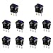 Zhongtou 10 Pz Rotondo Interruttore 12V On Off LED Interruttore a Levetta 3 Pin Mini Pulsante 12V Interruttore a Bilanciere, per Auto Moto Camion Barche Elettrodomestici (Blu)