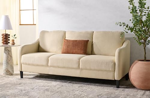 SAFAVIEH Couture Furniture Collection Edalynn Modern Cream 3-Seater Sofa - Image 3