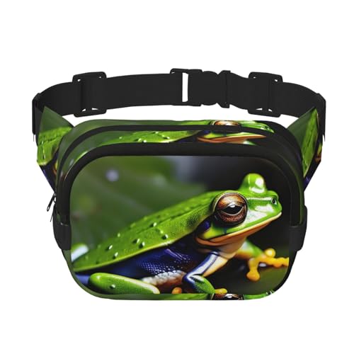 Sac banane pour femme avec imprimé grenouilles de l'arbre noir