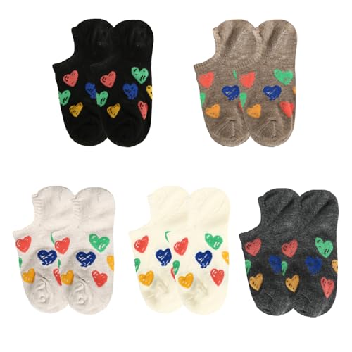 Image of Benefeet Sox Cute No Show Socks for Women Low Cut Socks for Girls Liner Invisible Socks Cotton Flat Boat Loafer Socks