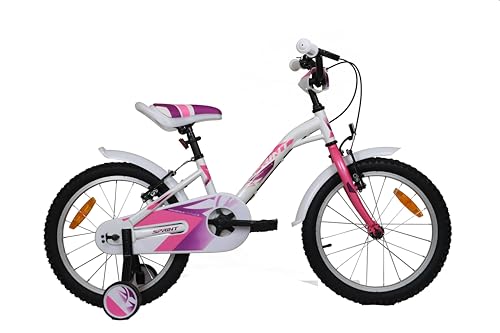 DEPORBIKES Bicicleta 18 Pulgadas niña | Bicicleta niña 6-8 años + Frenos V-Break + Estabilizadores + Cuadro Acero | Segura y Resistente