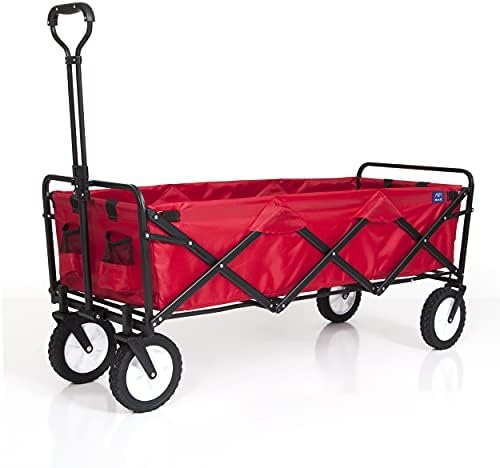 Mac Sports WTCX-201 Extended Collapsible Folding Outdoor Utility Wagon, Red
