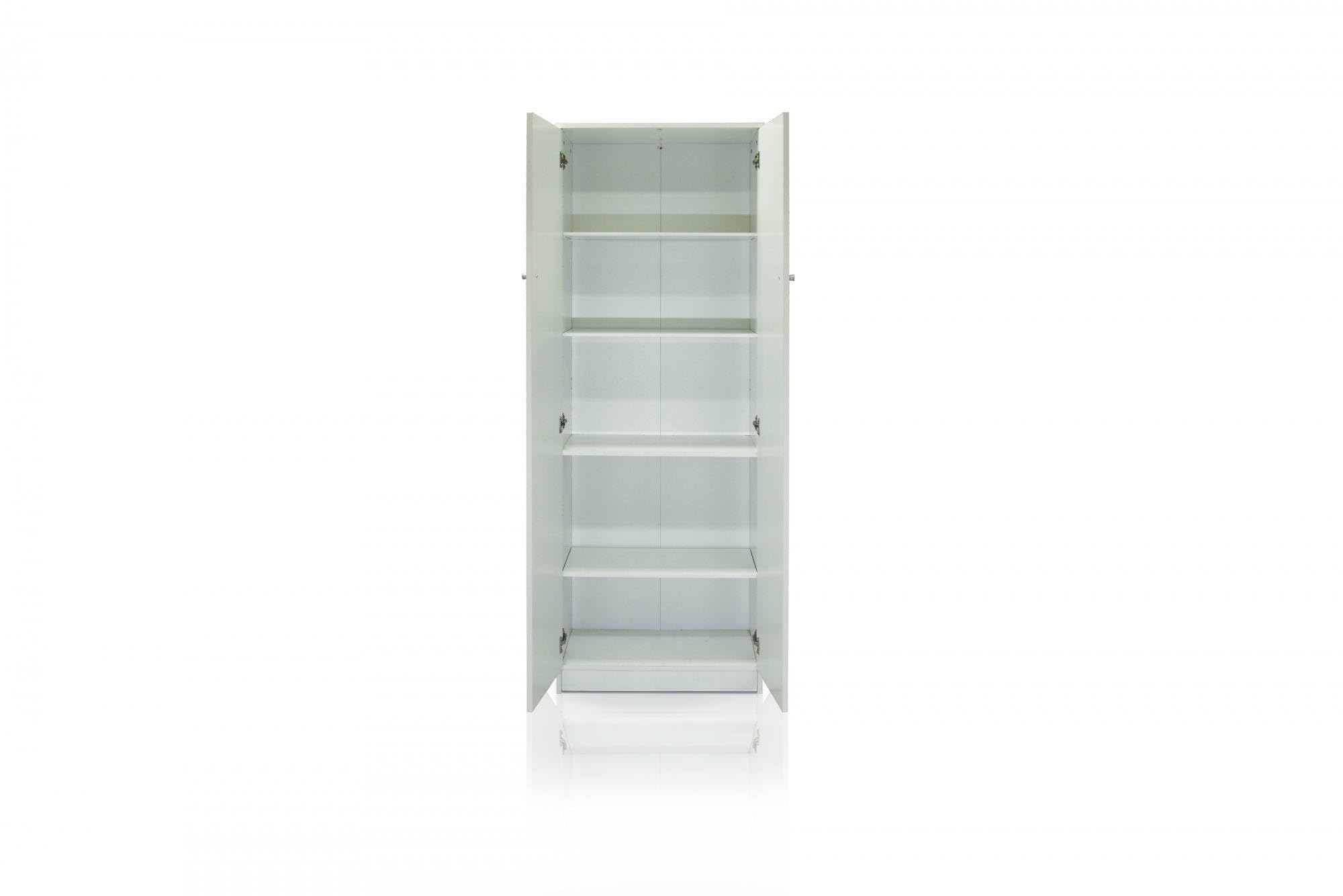 Dmora - Armadio multifunzione a due ante, colore bianco, cm 62 x 34 x 183