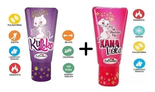 Kit 3 Xana Loka + 3 Ku Loko Gel Lubrificante Hotflowers 15g