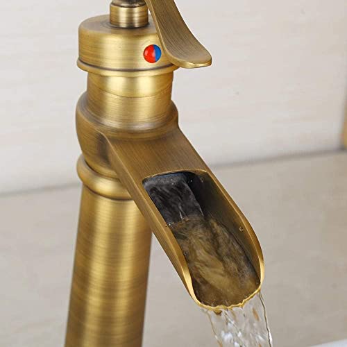 Mitigeur en laiton antique cascade pour lavabo rétro chic - 5