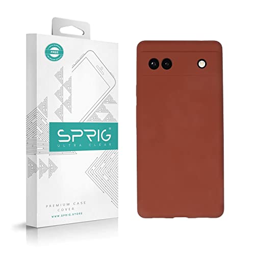 Image of SPRIG Compatible with Google Pixel 6A Premium SilkTone (Liquid Silicone) Premium Back Cover Drop Tested Shock Proof Mobile Case for Men, Women, Boys and Girls with Camera Protection (Dark Brown)