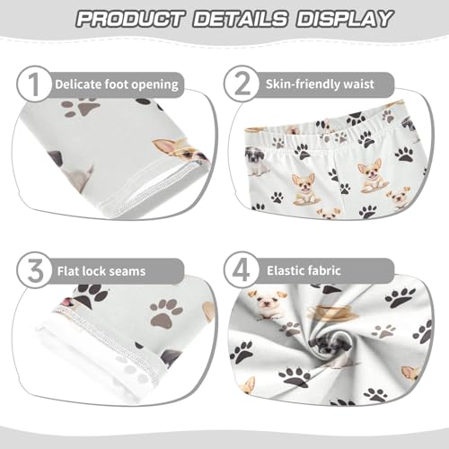 Girls Leggings Puppy Dog and Paw Prints Toddler Girls Clothes Toddler Comfortable Bottoms Girl Leggings 3T-10Y3