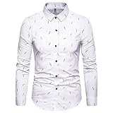 Générique Chemise imprimée pour Hommes Affaires décontracté Simple Contraste Couleur Quotidien Banlieue Revers Confortable à Manches Longues Petit Haut L