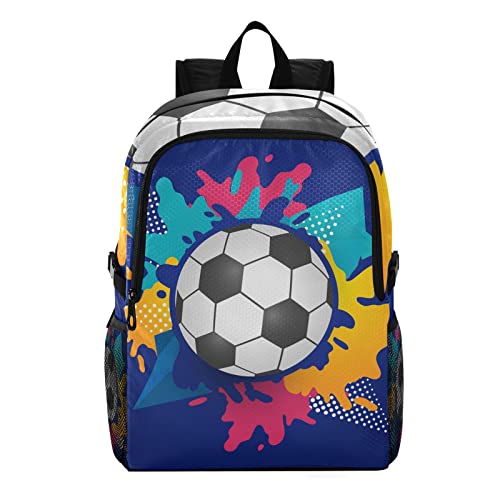 Football sac à dos léger et pliable bleu aquarelle pour le voyage des garçons