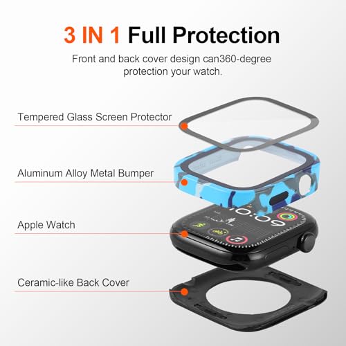 Coque Apple Watch 45 mm antichoc rigide verre trempé iWatch