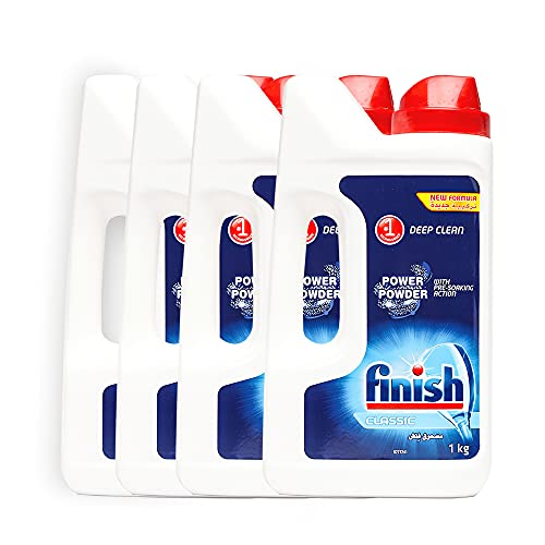 Image of Finish Dishwasher Detergent Powder, Classic - 1 Kg (Pack of 4)