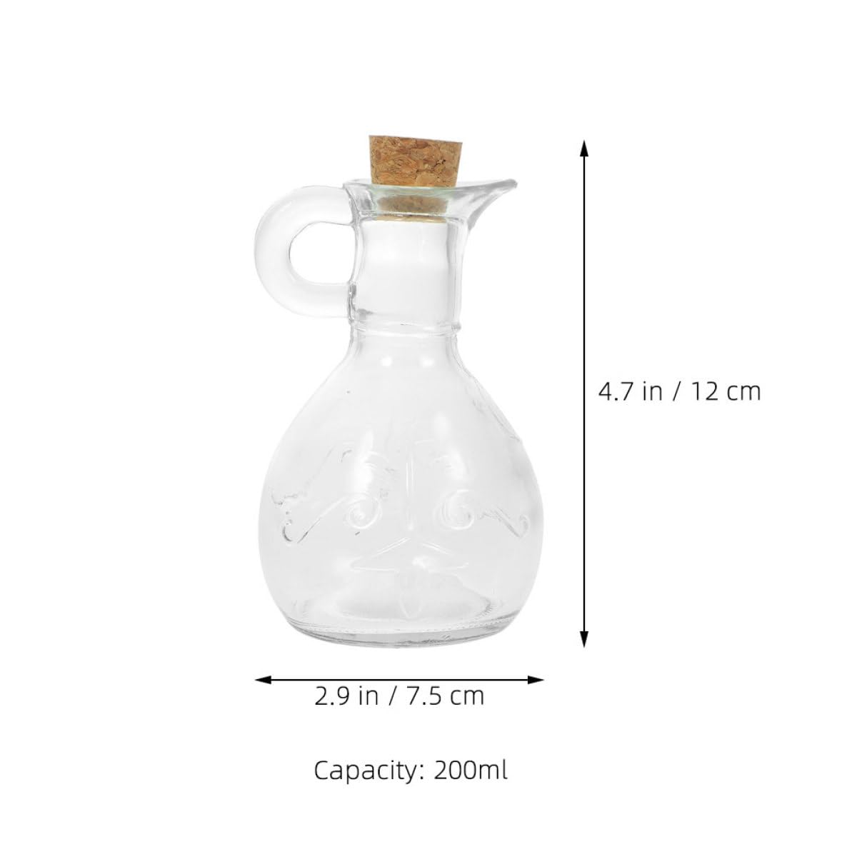 KICHOUSE 2 Stück Glas Ölflasche und Essighalter mit 200ml Fassungsvermögen Stabile Struktur und Vielseitig Einsetzbar für Küche und Esszimmer