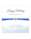 Seyaa March Birthstone Bracelet Gifts for Women Teenage Girls, Personalised Sapphire Bracelet, Birthstone Jewellery Gifts for Birthday Anniversary Valentine’s Day