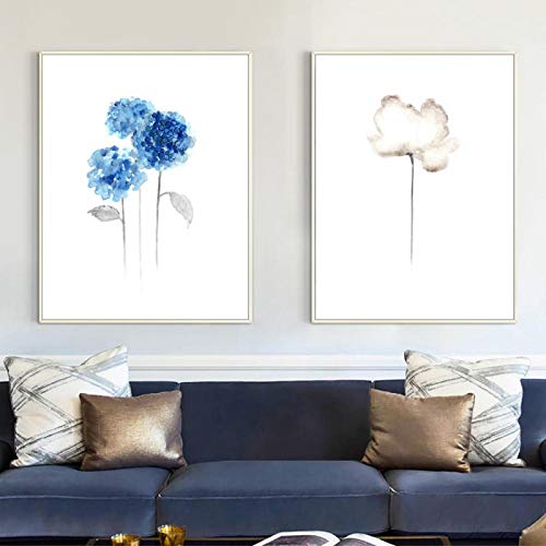 Image imprimée pour salon sans cadre : lot de 2 toiles murales modernes 50x70cm