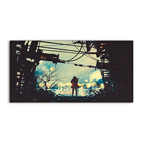 Image sur verre 140x70cm Coloray Old woman ruins tableau en verre trempé salon
