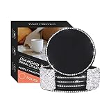 Coasters for Drinks Coffee Tea Cup Pads Table Mat with Coaster Holder for Home,Office,Kitchen,Bar,Bl