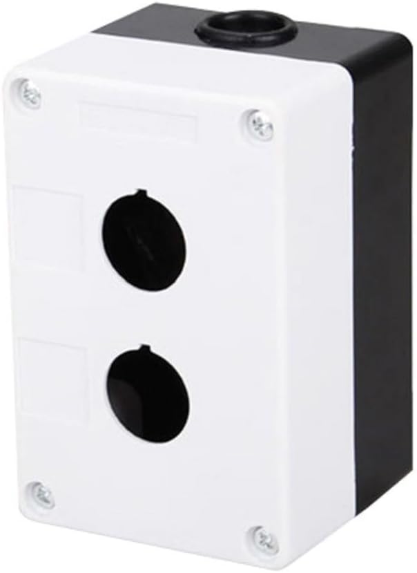 Machine Push Button Switch,IP65 Waterproof Push Button Switch Control Station Box RatedPlastic Electrical Control Enclosure for Industrial Use with Dustproof 1/2/3/4 Hole Options Available(2-hole)