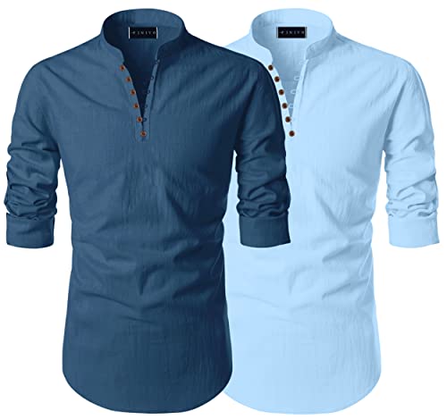 Chemise homme XL coton polyester contre les plis bleue
