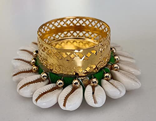 Iram Decorative Diya Tealight Candle Holder/Diwali Diya For Home Decoration Gota Patti Mix Colorful Flower Design Tealight Candle (Kodhi Style) #TOP6