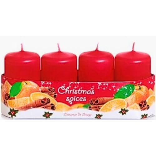 4er Set Stumpenkerze, Adventskerzen, Adventskranzkerzen,...