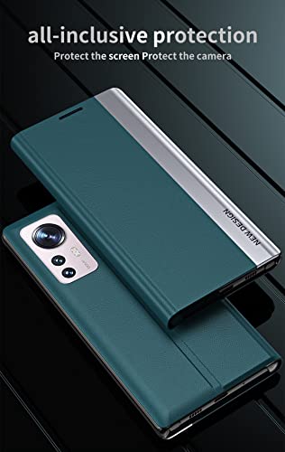 Ccsmall Premium Pu Leather Cover For Xiaomi 12 Pro, [Shockproof Tpu Interior] Stand Flip Phone Case For Xiaomi 12 Pro Cx Black #TOP2