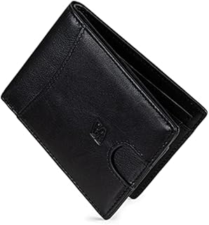 SERASAR | Męski Czarny Portfel [Clever] Premium Wykonany Z Prawdziwej Skóry | 11 Miejsc Na Karty | Opcjonalnie Z/Bez Kieszonki Na Monety | Ochrona RFID | Przedział Na Banknoty | Pudełko Prezent