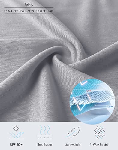 Men's Polo Shirt Long Sleeve Golf Shirts Lightweight Upf 50+ Sun Protection Cool Shirts For Men Work Fishing Outdoor(Light Grey, 3Xl) #TOP2