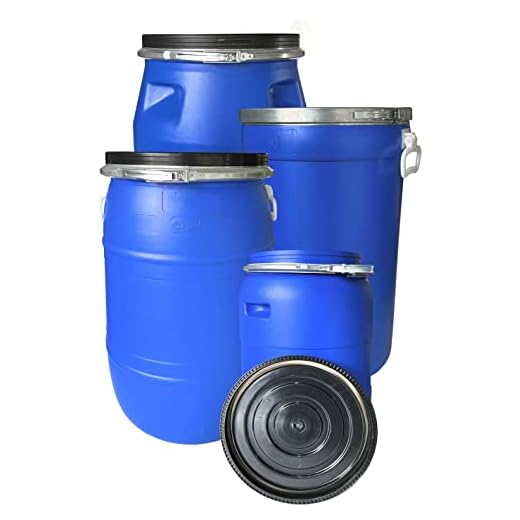 JARDIN202 - Bidón de plástico de boca ancha | Azul | SELECCIONE CAPACIDAD | 65 LITROS (Con Asas)