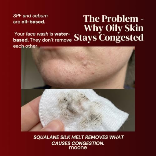 Image of Moone Squalane Silk Melt - Balm to Foam Double Cleanser for Oily Skin | Removes SPF, Sebum & Pollution Build-Up | Makeup Remover Cleansing Balm with Squalane, Rice & Grape Extract - 100g