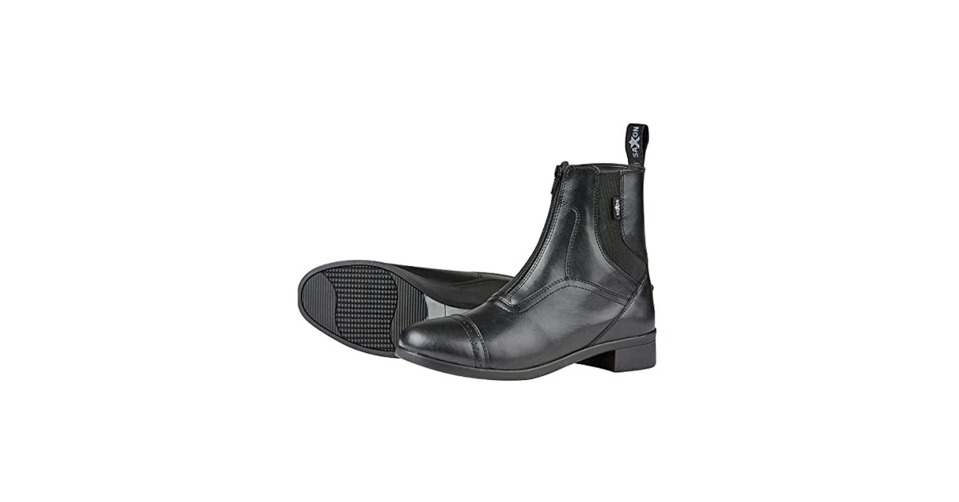 Amazon.com | Saxon Syntovia Zip Paddock Boots, Black, Childs
