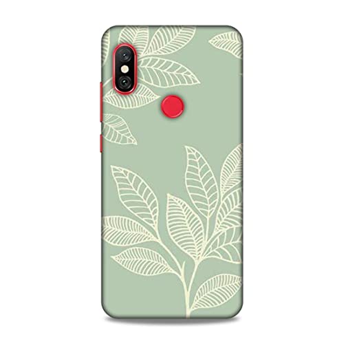Image of Printed Mobile Back Hard Case Cover for Redmi Note 6 / Note 6 Pro | Leaves, Sketch, White Leaves A-2192