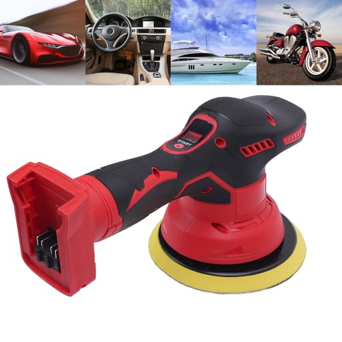 Polidor de Carro Sem Fio, 6 Velocidades Variáveis, Kit Polidor de Buffer Aleatório, 2500-5000rpm