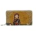 Portefeuille en Cuir véritable,Porte-Monnaie, Porte-Cartes à Monnaie,Poupée Russe Matryoshka ,Sac à Fermeture éclair Portable