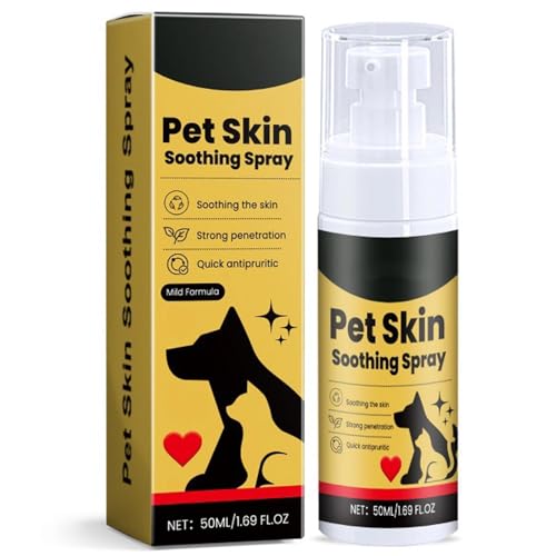 Pet Spray for Dogs, Dog Skin Care, Treatment for Dog Itchy Skin & Ear Relief – Soothes Allergies & Itching – Fast-Acting Formula for Dogs, 50ml
