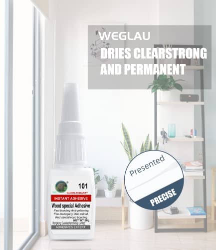 Weglau 20G Wood Glue, Wood Adhesive, Instantly Strong Adhesive For Bonding Wood, Instant Super Glue For Wood, Oak, Wooden Furniture, Wooden Product, Wooden Crafts, Wood Edge #TOP1