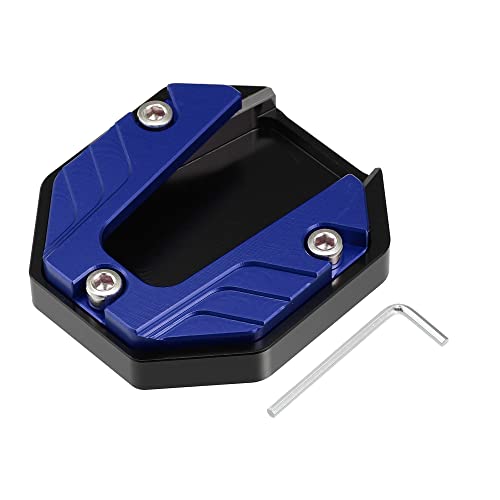 X AUTOHAUX Universal Motorcycle Kickstand Pad CNC Side Stand Foot Extension Support Plate Blue