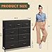 WLIVE 9-Drawer Dresser, Fabric Storage Tower for Bedroom, Hallway, Entryway, Closet, Tall Chest Organizer Unit with Fabric Bins, Steel Frame, Wood Top, Easy Pull Handle, Charcoal Black