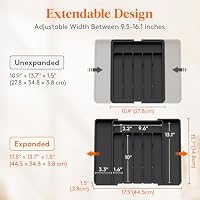 Lifewit Expandable Silverware Drawer Organizer, Kitchen Utensil Tray — image 4