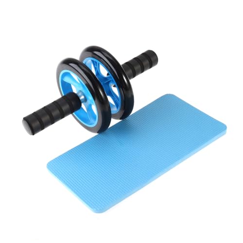 Parliky Quiet Dual Wheel Ab Roller with Knee Pad for Core Strength and Abdominal Muscle Training High-grip Handles Stable Wide-spaced Wheels for Home and Gym Workouts Suitable for All