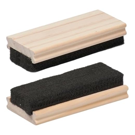 Traditional Chalkboard Eraser 2 Pack - 4.9 Inch Premium Chalk Erasers with Wooden Handle - Eraser for Chalkboard, Blackboard & Dry Chalk Surfaces - Durable Cleaner for Classrooms or Home