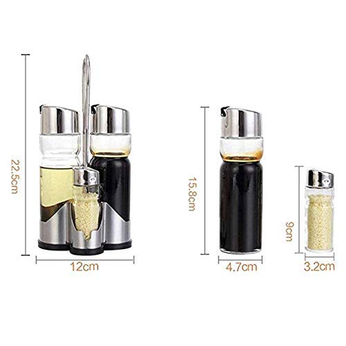 XINGYU Tanque de condimento Frasco de Vidrio de Acero Inoxidable Botella de Salsa de Soja Juego de ollas de Aceite, Adecuado para Cocina, repostar, Salsa de Soja, vinagre